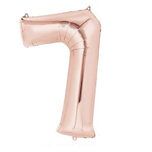 NEW Large Rose Gold Foil Balloon - Number 7